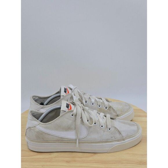 Nike Court Legacy Canvas Triple White Casual Shoes  Womens Size 8.5 CZ0294-100 - Picture 1 of 8